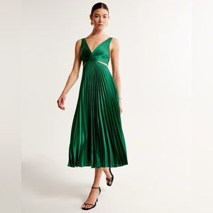Abercrombie Giselle Pleated Cutout Maxi Dress